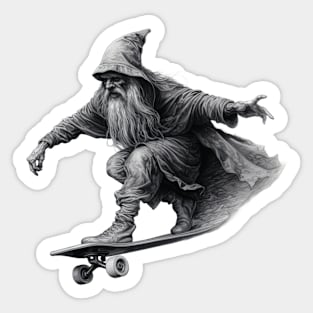 Skate Wizard doing his thing Sticker